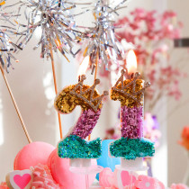 Birthday Candle Gradient Rainbow Crown Creative Digital Cake Special Candle Romantic Baby Children Cake Swing