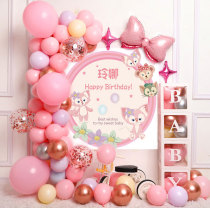 Linga Bell Birthday Placement Themed Girl Birthday star Debra Banquet Decoration Scene Balloon Party Poster Background