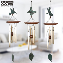 Shuangyu Qinghong Vintage Windbell Home Decoration Metal Hanging Square Aluminum Tube Sound Clear Creative Holiday Gift