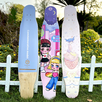 Tree Poison Long Board Light Weight Skateboard All-round Dance Board Flat Flowers Men and women beginner professional glass fiber Highway brush Street Generation Step