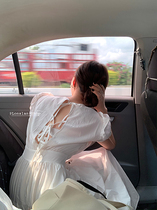 Lonslan2021 spring and summer homemade New French sexy back thin strap hipster slim waist long skirt