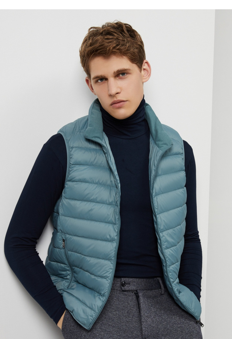 波司登轻薄羽绒马甲男士新品短款立领休闲舒适保暖背心