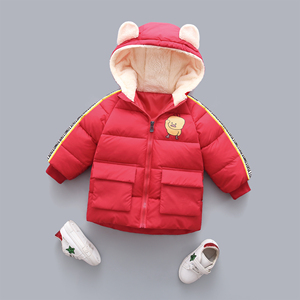 儿童棉衣女孩棉袄男童羽绒棉服1-2-3-4-5岁小童连帽外套加厚批发