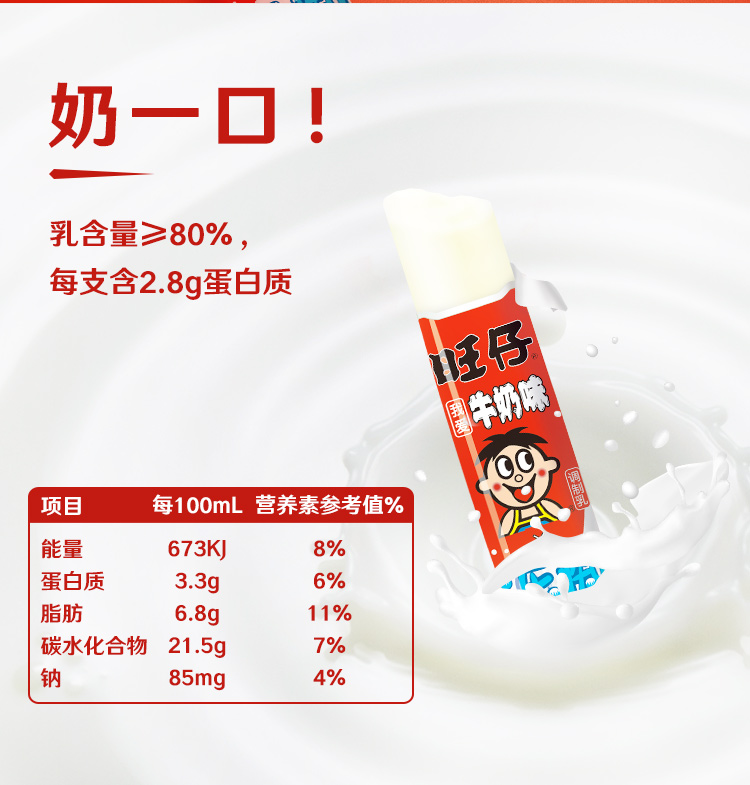 【拍②件28元】旺旺冻痴冰淇淋85ml*10支