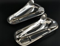 Stainless steel tray buffet clip tray bread clip tray fan plate food clip clip buffet dish