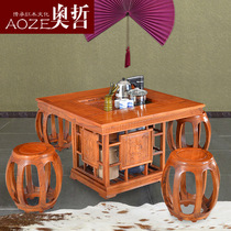 Aozhe classical mahogany kung fu tea table and chair combination Rosewood leisure tea table tea table antique furniture A- C75
