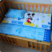 Kindergarten three-piece set of nap cotton bedding pillow sheet children's bedding cartoon quilt cover cushion cover