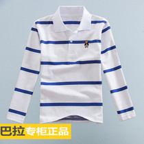 bala bala childrens long-sleeved t-shirt 2019 new autumn lapel polo t-shirt small and medium-sized children pure cotton