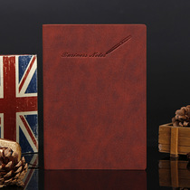 Factory direct sales a5 leather office business notebook pu soft surface oil edge notebook cover custom logo book
