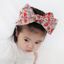 Spring and autumn thin baby hair with large red butterfly knot baby halogen door hair adorned with cute super cute princess female baby head decoration