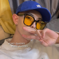 Retro Yellow Glasses Men and Women Couple Sunglasses Network Red Face Slim UV Han Tide Sunglasses