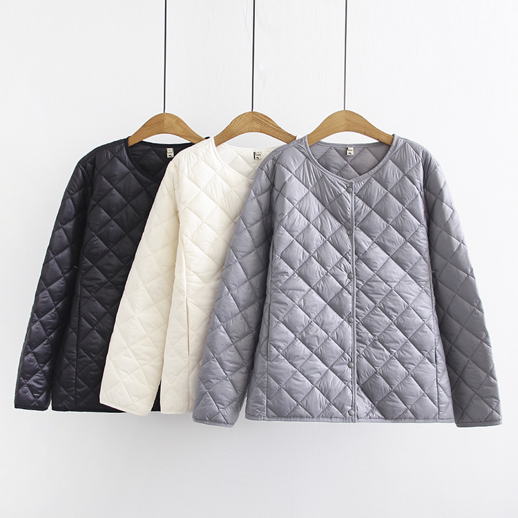 Enlarge Code women's clothing 2018 Autumn Winter New Korean version Slim Fat Mm Light Slim Cotton Coat Jacket 200 Catty