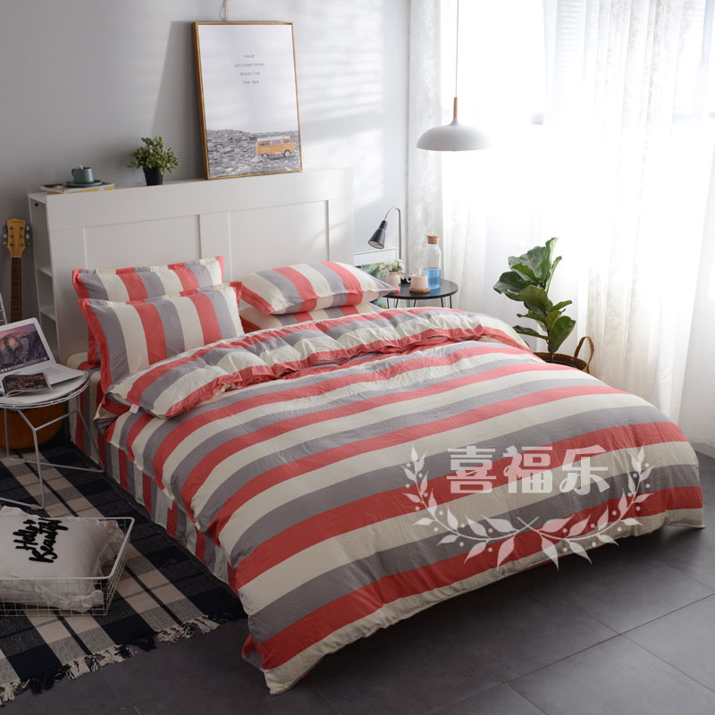 washed quilt cover single student dormitory single 1.5 bed double 200*230 meter cartoon cotton cloth plus quilt cover