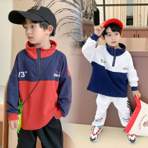 Spring boys sweaters 2020 new western style middle and small childrens Korean printing handsome tops boys Hong Kong style jackets trend