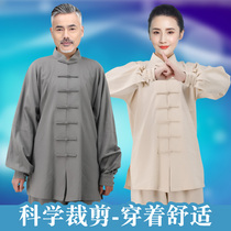 New 2021 Summer Taichi cotton numb male performance Practice MaMorning Practice Linen Woman Short Sleeve Martial Arts Suit Taijiquan