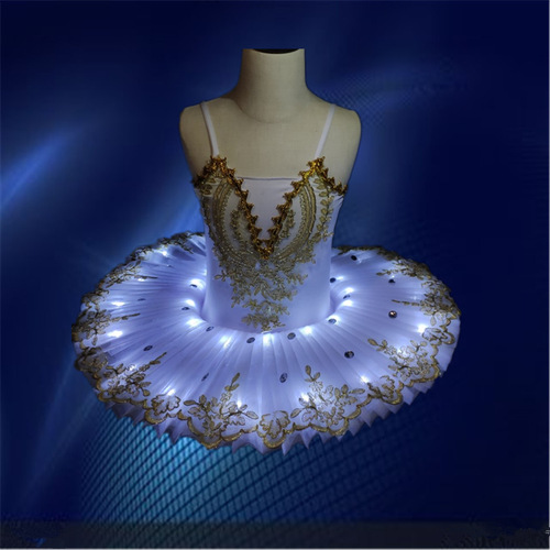 Girls little swan lake led tutu skirt ballet dance dresses Luminous Ballerina skirt fluorescent led performance dress for kids