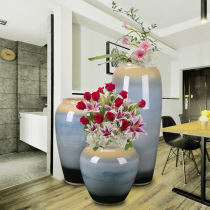 Jingdezhen European-style model room creative handmade ceramic vase color glaze kiln change three-piece home decoration decoration