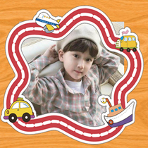 Cartoon Children Photo Frame Sticker Decoration Sticker Growth Manual Material Baby Student Album Handmade Profiled Sticker
