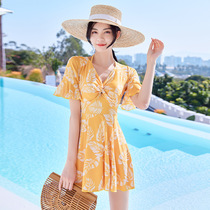 Swimsuit Women 2022 New Fashion Conjoined Dresses Dresses Big Yards of wind Andromeda Fan Bubbles Spa Swimsuit