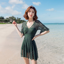 Swimsuit Womens 2022 new Belly Button Slim Conservative Conjoined Lady Big Code Sexy Korea Ins Spa Swimsuit