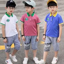 2020 Korean summer new (over 48 yuan) handsome lapel polo shirt children short sleeve tide 0028