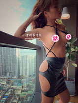 Small love Spice Passion Stimulating SM Field Teaching Lu Out Soft PU Bag Gluteal Hip Hip Step Half Skirt Short Skirt