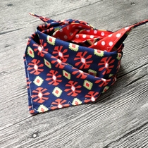 Autumn and winter baby childrens triangle towel baby saliva towel large cotton Joker scarf head scarf double-sided bib South Korea