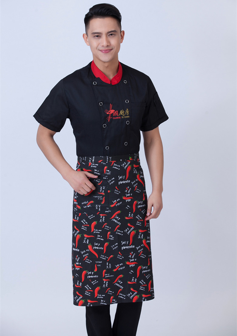 厨师围裙酒店后厨半身围裙烘焙烧烤围腰半截围裙服务员餐厅围裙