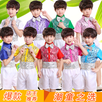 June 1 childrens sequin chorus uniforms primary and secondary school students recitation performance clothes boys host short-sleeved suits
