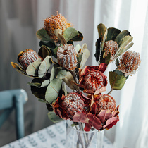 Natural real flower arrangement ornaments corn pagoda dried flowers high-end light luxury model room home decoration imported ban Wood