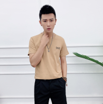 T-shirt mens net Red Tide brand loose simple pure color wild summer thin round neck spirit guy casual short sleeve t-shirt