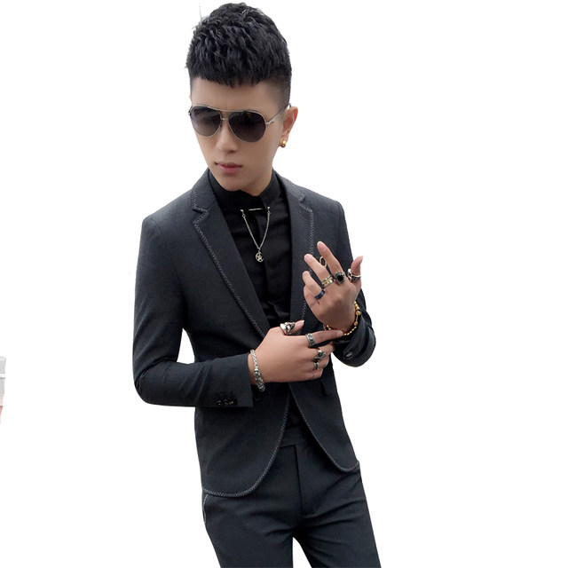 2024 Men's Casual Suit Youth Korean Style Trendy Handsome Slim Single Piece Hairstylist Small Suit Men's Top Jacket