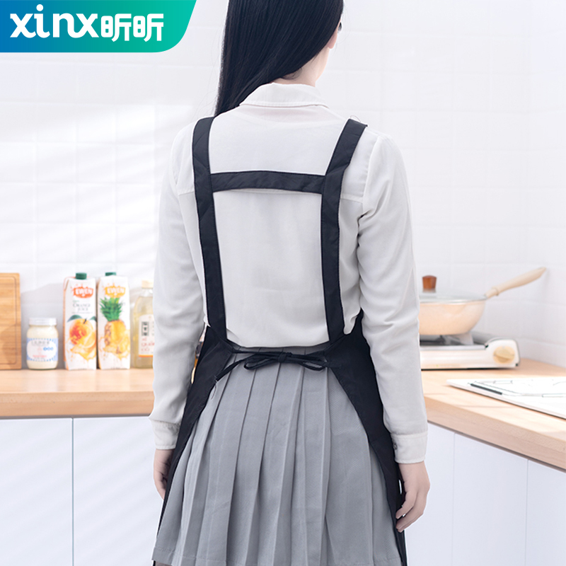 apron household waterproof and oil proof coverall can wipe hands female fashion kitchen cooking apron adult long sleeve work clothes male