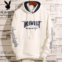 Playboy spring new mens hooded pullover spring and autumn jacket students Korean trend Sports mens sweater