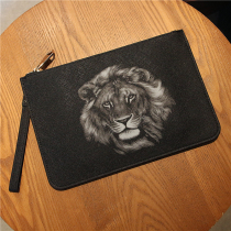 Trendy handbag mens thin envelope handbag Korean print fashion Mens bag social youth casual handbag