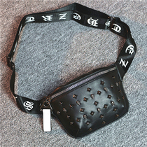 Chest bag mens Korean version rivets fashion mens and womens fanny pack Mini small satchel summer leisure trend small hanging bag mobile phone bag