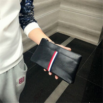 Clutch bag mens Korean version of the trend mens leather hand bag fashion casual hand bag Striped bag mobile phone bag small bag
