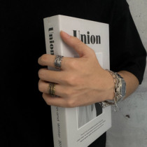 Carmen Japanese trend retro feather ring Personality wild men and women index finger tail ring Couple couple ring Single ring