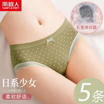 Antarctic underwear female graphene antibacterial file summer Japanese girl breathable lace autumn triangle shorts head