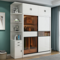 Modern simple sliding door wardrobe Nordic assembly household bedroom translation cabinet economical sliding door wardrobe
