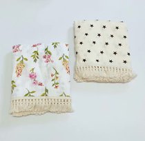 European and American infant bag towels cover blanket pure cotton gauze small fresh printed baby flow Su floral side blanket Children bath towels