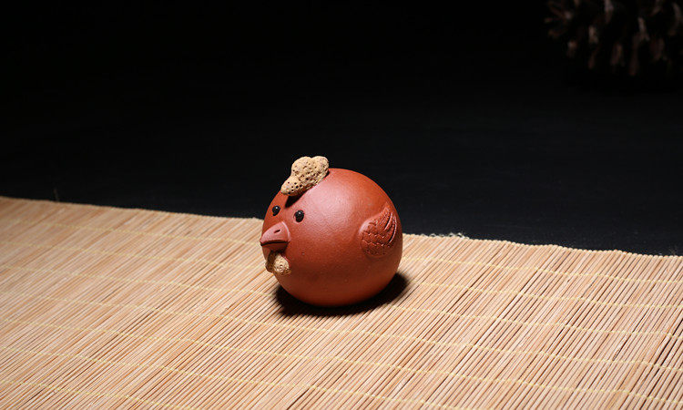 紫砂茶宠摆件卡通迷你生肖紫砂小鸡手工雕塑茶玩把件茶道茶具配件