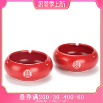 Wedding With Pint Red Double Delight Ashtrays Creativity Ceramic Personality Trendy Wedding Smoke Cylinders Home Living Room Wedding