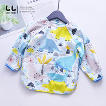 Baby brace baby anti-dressing cotton childrens meal clothes kids kindergarten painting clothes waterproof protective clothing bib