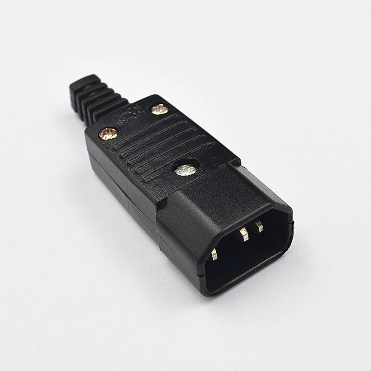 电源可拆插头免焊接线插头iec320-c14服务器pdu机柜插头