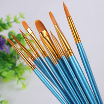 10 pearlescent blue nylon hair brush multifunctional professional acrylic watercolor water chalk students with hand drawing pen