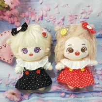 20cm CLOTHES POLO DOT BRACE DRESS CUTE NO PROPERTY COTTON DOLL CLOTHES SUIT HAIR CLIP