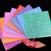 Square origami printing glitter paper glitter colored paper does not drop powder bright origami handmade material