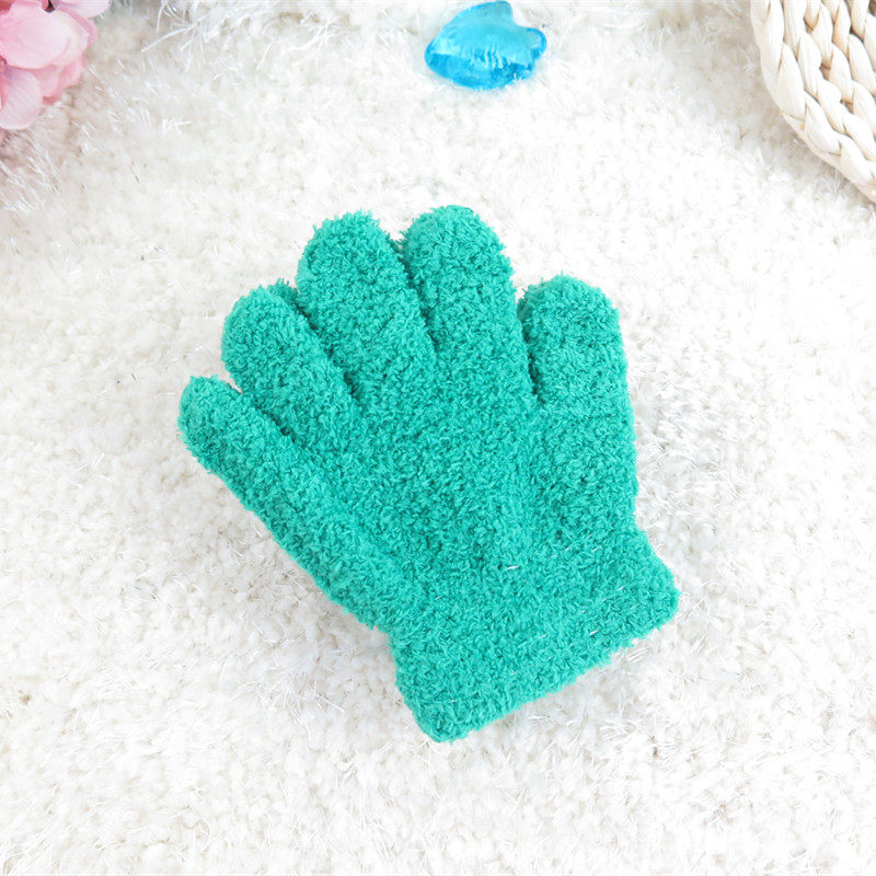 儿童夏季毛绒舞蹈五指可爱小学生纯色礼仪白色幼儿园节日演出手套