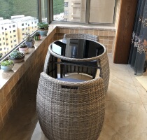 Balcony small table and chair net red household one table and two chairs outdoor balcony creative leisure table and chair combination rattan chair three-piece set